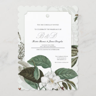 Magnolia Garden Scalloping Edge Wedding Einladung
