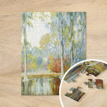Magnolia Gardens | Alfred Hutty<br><div class="desc">Magnolia Gardens (1920) | Alfred Hutty's Magnolia Gardens ist ein Vintages Gemälde, das die Schönheit eines Südgartens in voller Blüte einfängt. Die Szene zeichnet sich durch ruhige, von blühenden Magnolienbäumen gesäumte Wasserwege aus, deren Blüten eine malerische Reflexion auf dem stillen Wasser schaffen. Huttys Verwendung von zarten Farben und feinen Details...</div>