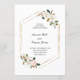 Magnolia Geometric Romance Wedding Einladung