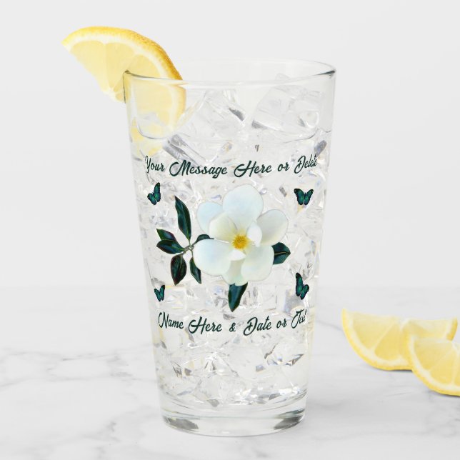 Magnolia Glass, Personalisierte Geschenke für sie Glas (Vorderseite Ice)