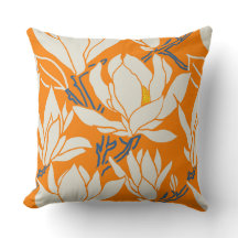 Magnolia-Grafik im orangen Muster