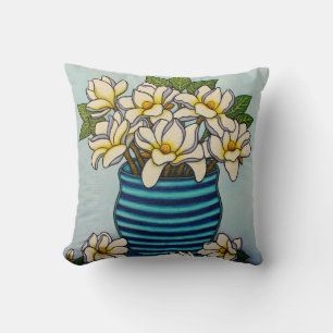Magnolia Grandiflora Throw Kissen von Lisa Lorenz