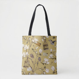 Magnolia Grove with Owls in Yellow Tasche