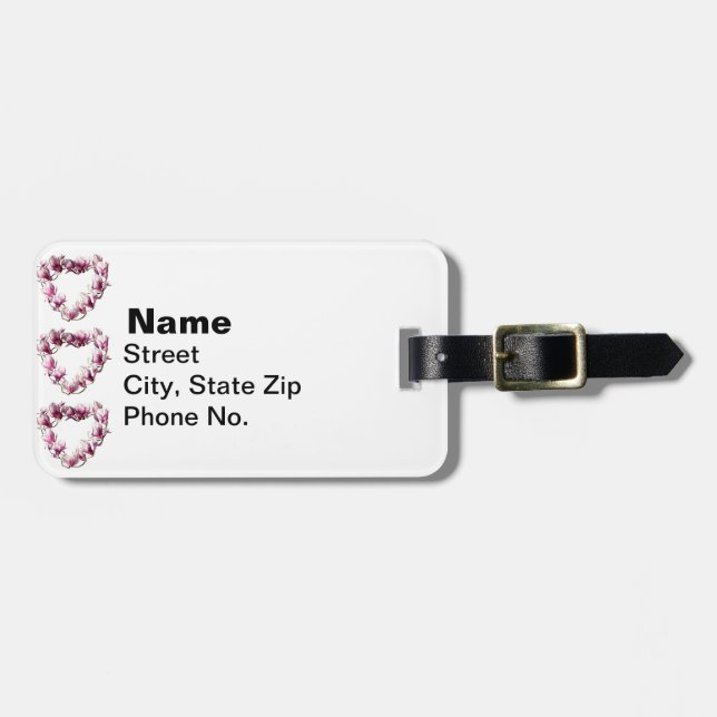 Magnolia Heart Gepäckanhänger (Vorderseite horizontal)