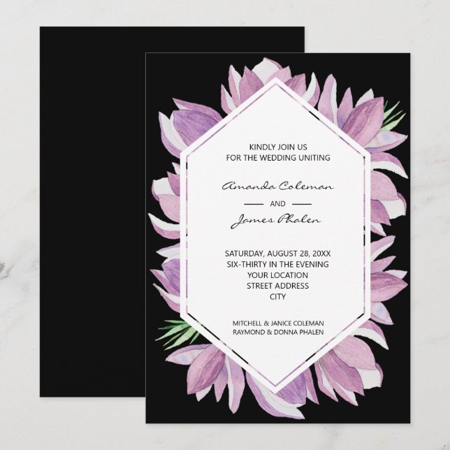 Magnolia Hochzeit Einladung (Vorne/Hinten)