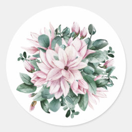 Magnolia Hochzeitsticker Verpackung transparent Runder Aufkleber