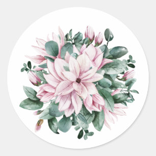 Magnolia Hochzeitsticker Verpackung transparent Runder Aufkleber