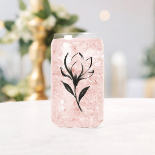 Magnolia im Tintenstil - Elegantes Blumendesign au Dosenglas