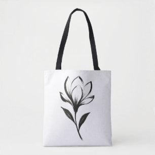 Magnolia im Tintenstil - Elegantes Blumendesign au Tasche