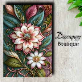 Magnolia Jugendstil Art Decoupage Seidenpapier
