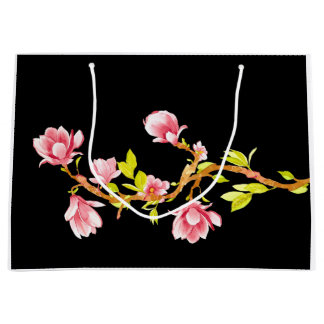 Magnolia-Kissen Schwarz Große Geschenktüte