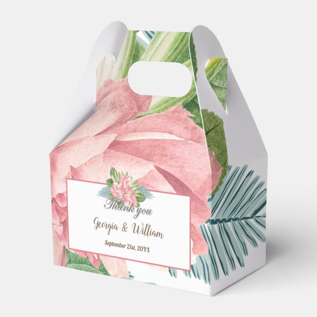 Magnolia Lilies Bouquet Favor Box Geschenkschachtel (Vorderseite)