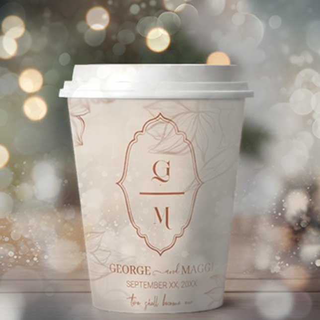 Magnolia Line Art Verziert Pappbecher (Magnolia Line Art Ornate Paper Cups)