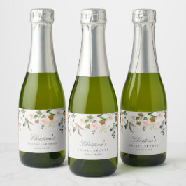 Magnolia Mini Sparkling Weinflaschen Etiketten