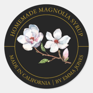 Magnolia Modernes Label Runder Aufkleber