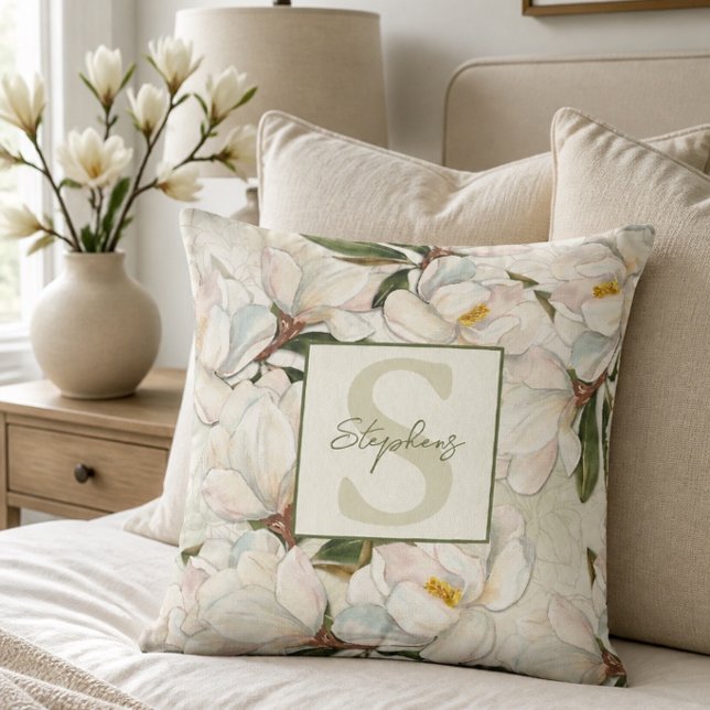 Magnolia Monogram Kissen (Von Creator hochgeladen)