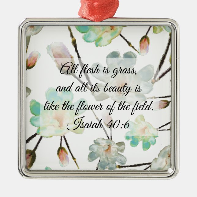 Magnolia Motif Bible Verse Ornement de Noël (Devant)