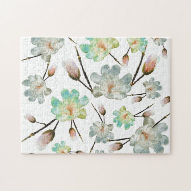 Magnolia Motif Jigsaw Puzzle (Horizontal)
