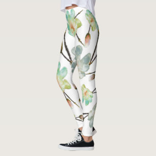 Magnolia Motif Leggings
