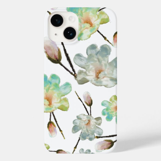 Magnolia Muster iPhone Case (Rückseite)