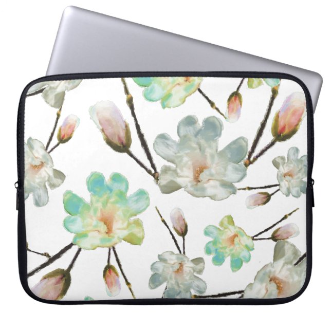 Magnolia Muster Laptop Sleeve (Vorderseite)