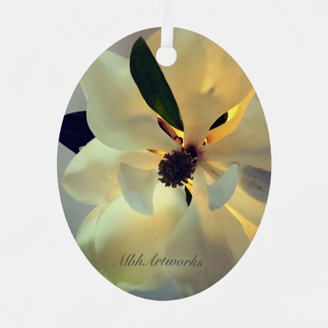 Magnolia Ornament Aus Metall (Vorderseite)
