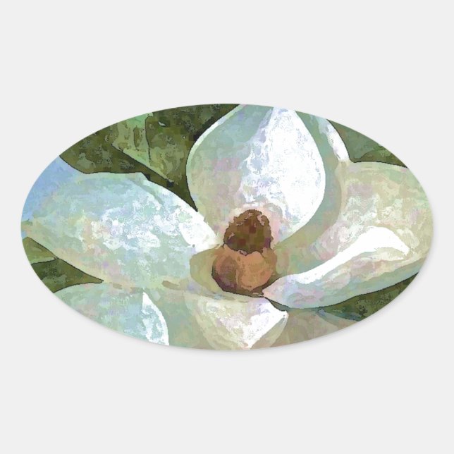 Magnolia Ovaler Aufkleber (Vorderseite)