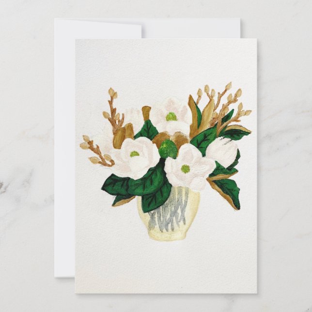 Magnolia Painting Feiertagskarte (Vorderseite)