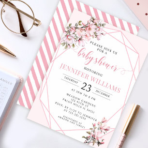 Magnolia pastel floral petite fille invitation dou