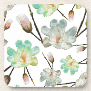 Magnolia-Pattern-Hard-Plastik-Untersetzer Getränkeuntersetzer