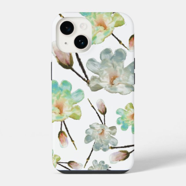 Magnolia Pattern iPhone Hülle (Rückseite)