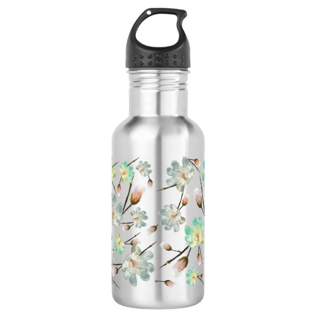 Magnolia Pattern Wasserflasche (Vorderseite)