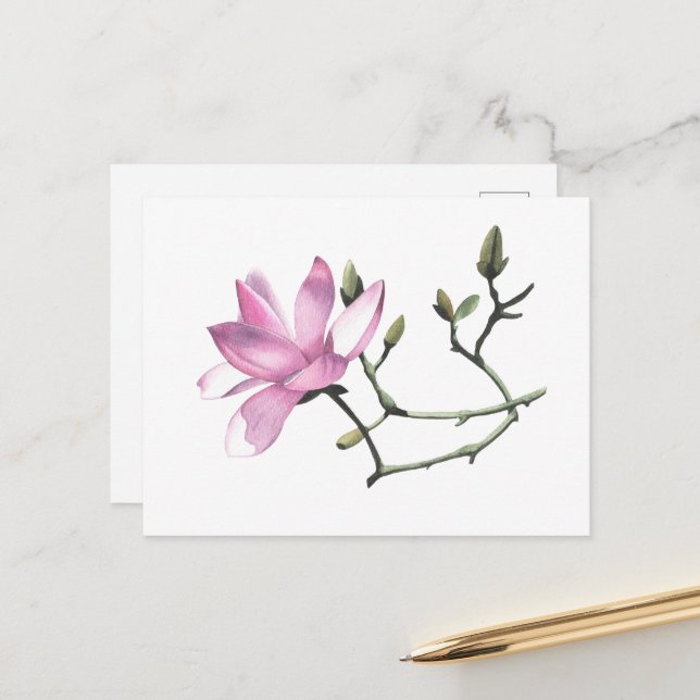 Magnolia Postkarte (Vorderseite/Rückseite Beispiel)