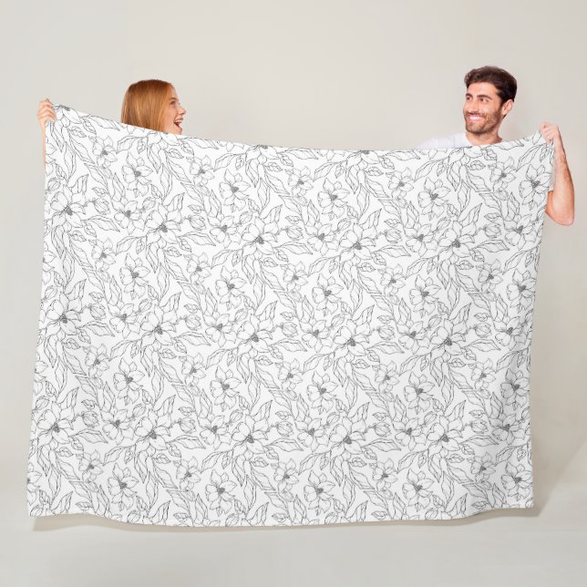 Magnolia-print fleece blanket  (Beispiel)