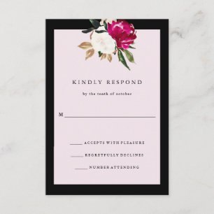 Magnolia Reaktion auf Hochzeiten rot RSVP Karte