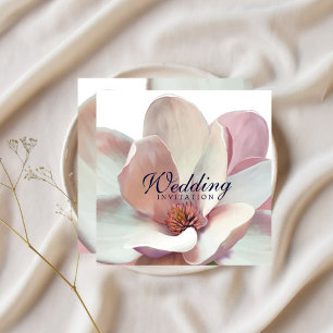Magnolia Rosa und Weiße Hochzeit Einladung