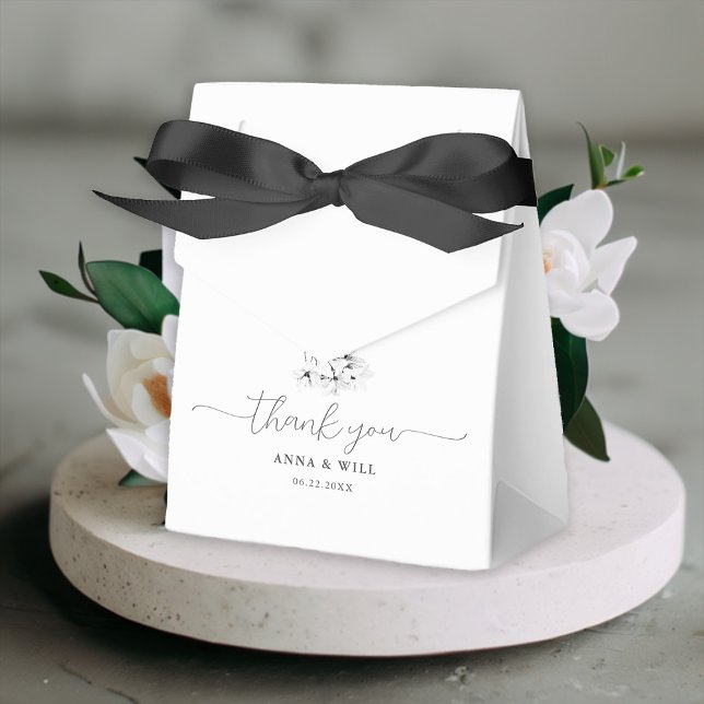 Magnolia Schwarz-weiße Kunst, Dichtung und Musik Geschenkschachtel (Floral Wedding Favor Box Classic Magnolia Black White Elegant Modern Simple Bohemian)
