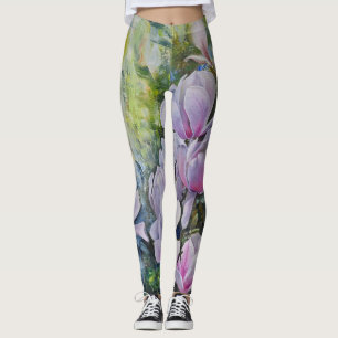 Magnolia Serenity – Florale Kunst von Lukian Leggings