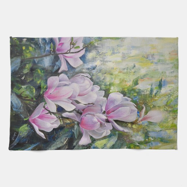 Magnolia Serenity - Florentiner Kunst - Lukian Geschirrtuch (Horizontal)