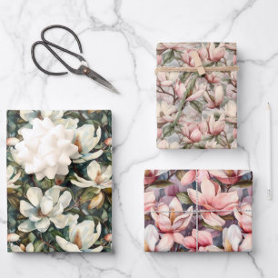 Magnolia-Set des Wrapping Paper Geschenkpapier Set