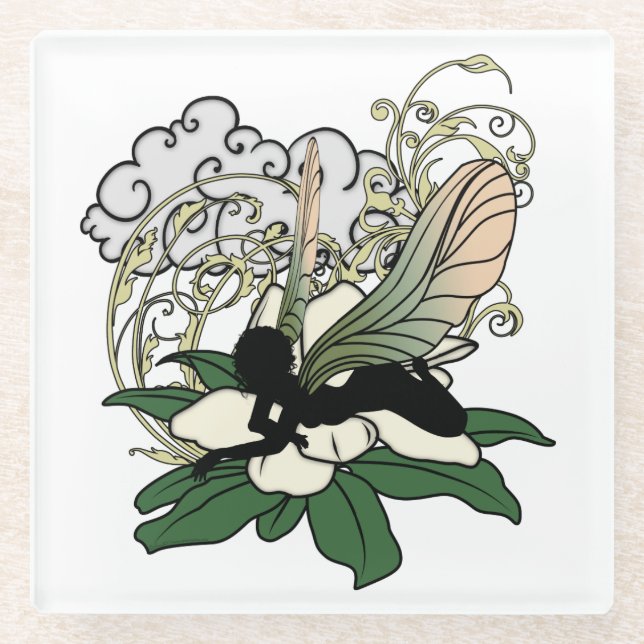 Magnolia Shadow Fairy Glasuntersetzer (Vorderseite)