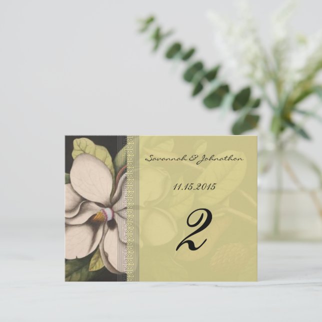 Magnolia Tischnummer Cards (Stehend Vorderseite)