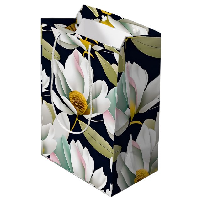 Magnolia Tissue Paper Mittlere Geschenktüte (Rückseite Schrägansicht)