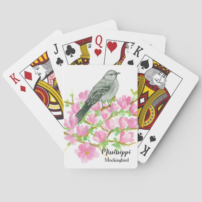 Magnolia Tree Mississippi Blume Souvenir Spielkarten (Rückseite)