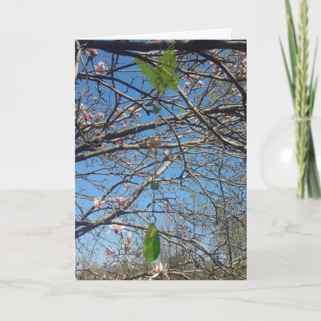 Magnolia Tree Windspiele denken über Ihre Karte (Vorderseite)