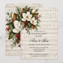 Magnolia- und Beeren-Weihnachtshymne-Verlobungsfei