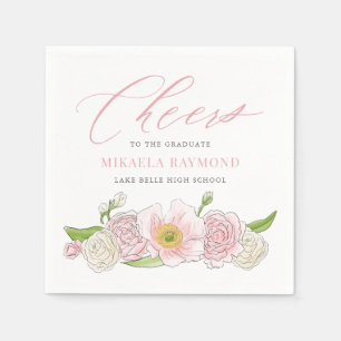 Magnolia und Peonies Graduation Party Serviette
