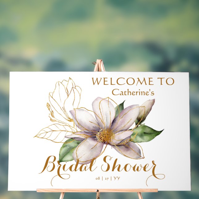 Magnolia Wasserfarbe Lila Brautparty Acrylschild (Neutral)