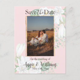 Magnolia Wasserfarbe Save the Date Foto Postkarte