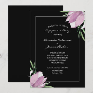 Magnolia Watercolor Engagement Party Einladung